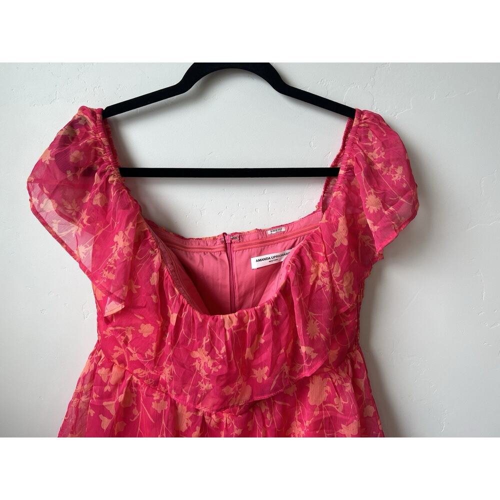 Amanda Uprichard Venezia Midi Teared Dress Floral Romantic, Size XL MSRP $268 - Picture 5 of 11